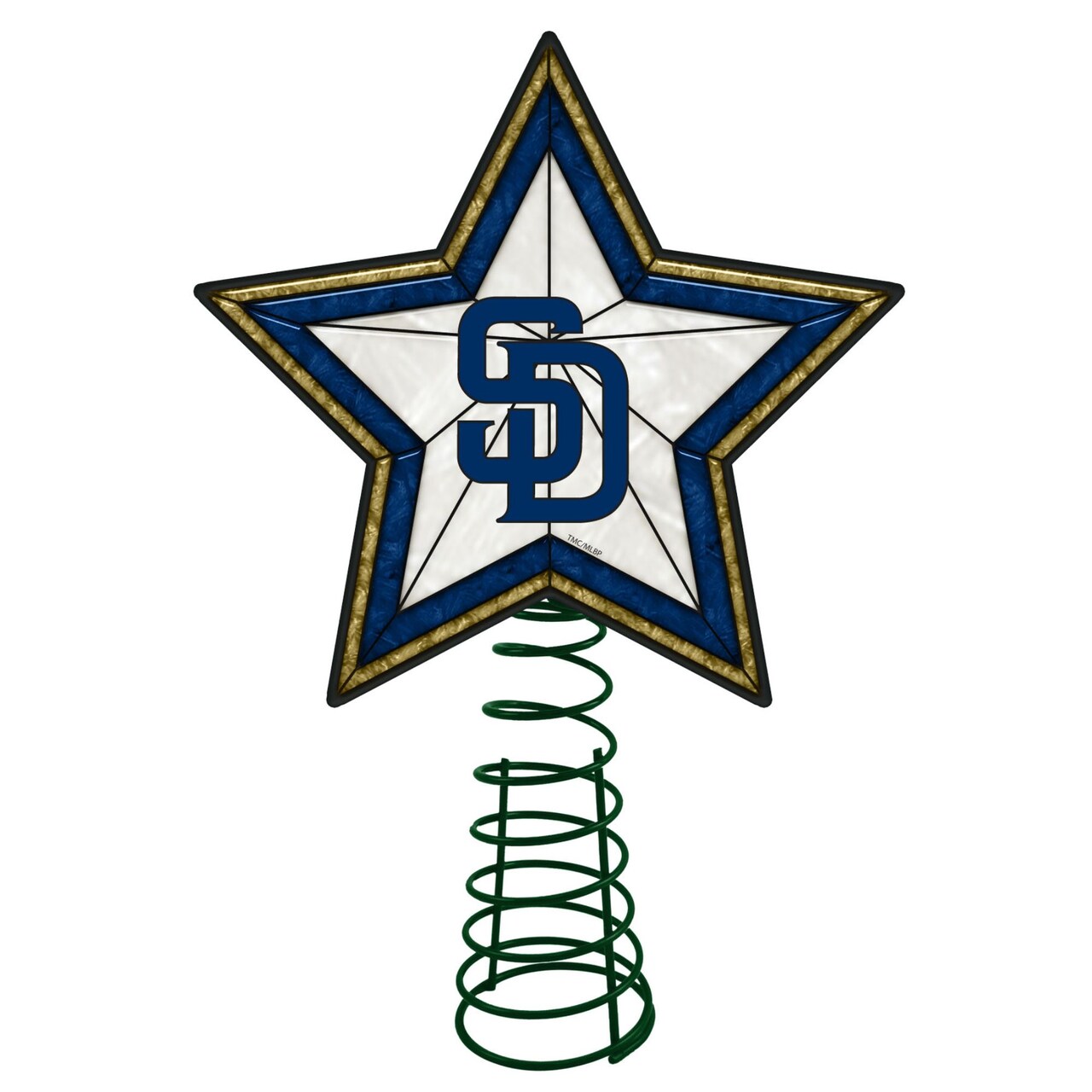 The Memory Company 10" Lighted Blue and White Star MLB San Diego Padres Christmas Tree Topper